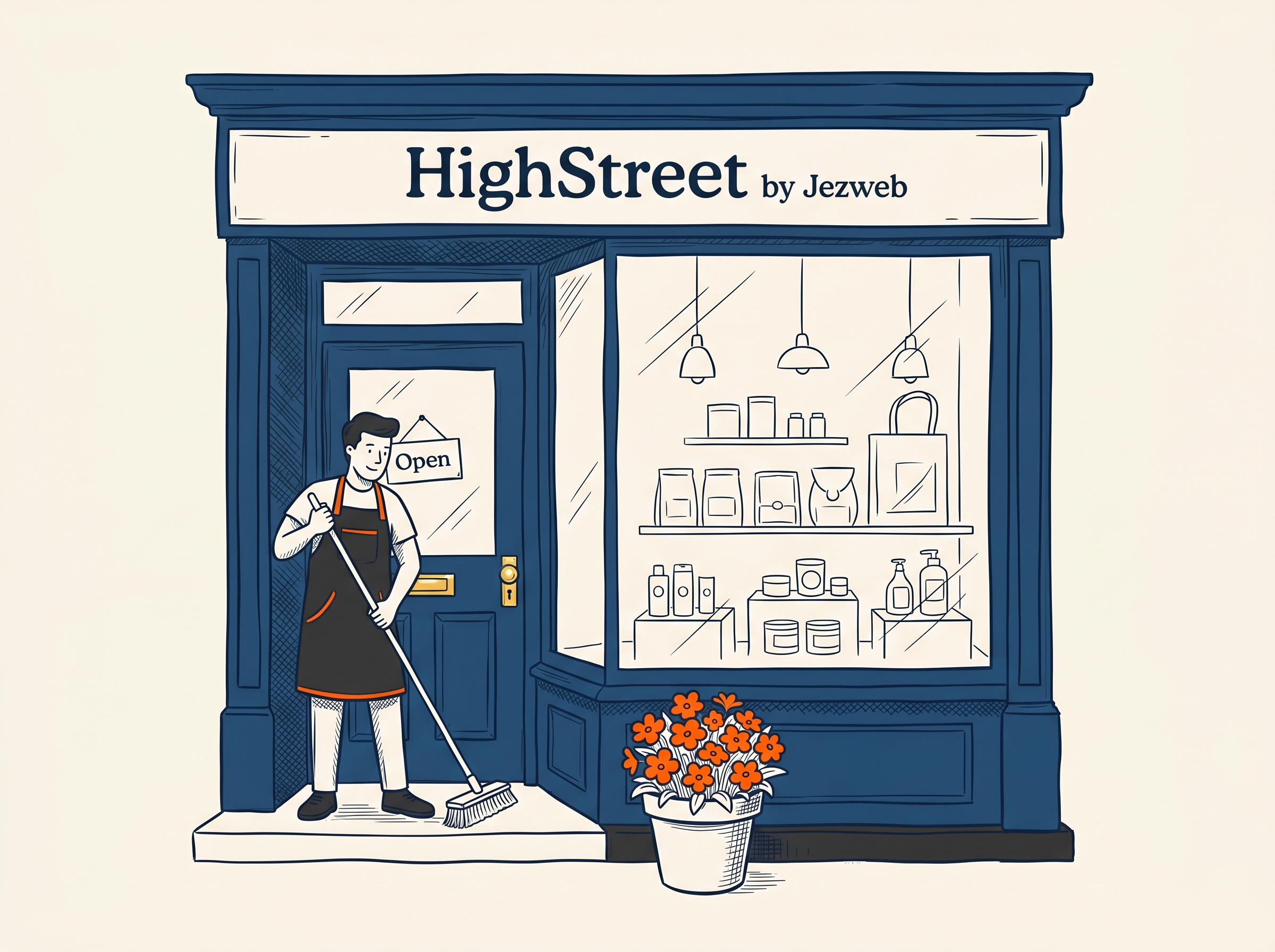 Illustration of a small retail shopfront