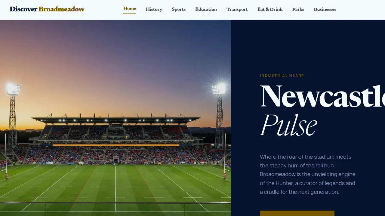 Discover Broadmeadow community website homepage